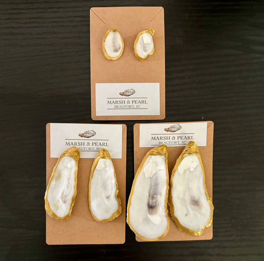 The Palmetto Stud Oyster Shell Earrings